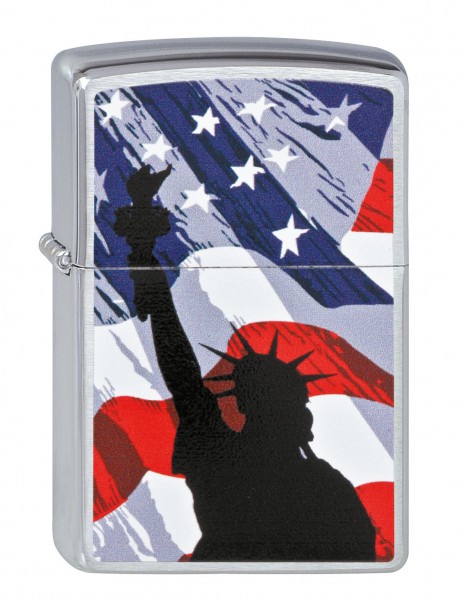 Statue of Liberty Flags - Collection 2012 - Chrome brushed - Zippo-Art.-Nr.: 2.002.424