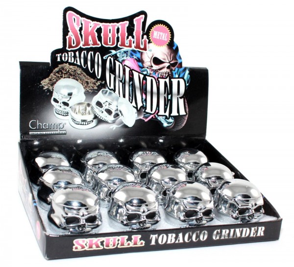 Grinder Crusher Metall "Skull" für Tabak Display 12stk.