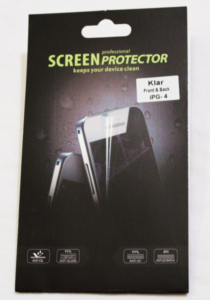 Displayschutzfolie Schutzfolie Screen Protector Klar für iPhone 4G vorne & hinten