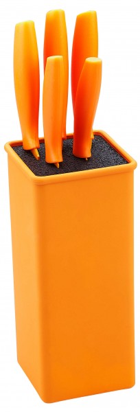 Renberg Messer Messerset Messerblock 5-teilig Edelstahl Antihaftbeschichtung Orange