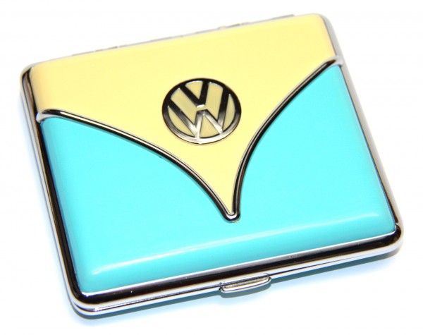 VW Volkswagen Zigarettenetui Samba Bus Front "Gelb-Blau"