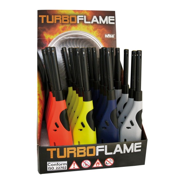 20stk. Stabfeuerzeug Sturmfeuerzeug "Turbo Flame" mit oranger Sturmflamme