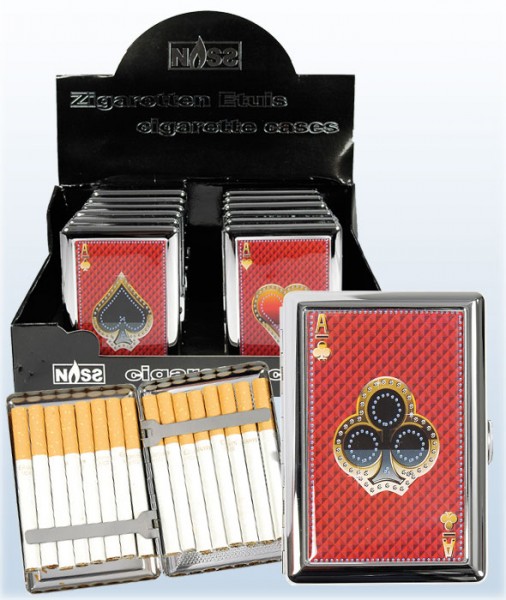 Zigarettenetui "Spielkarte Kreuz" für 16 Zigaretten